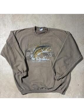 Vintage Y2K Bass Pro Shops American Sportsman Fishing Sweatshirt Men's XL